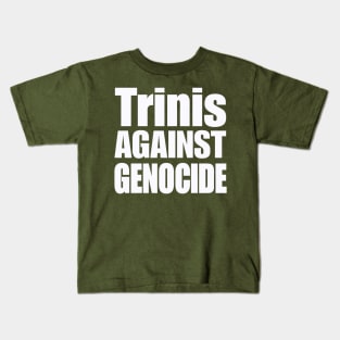 Trinis Against Genocide - White - Back Kids T-Shirt